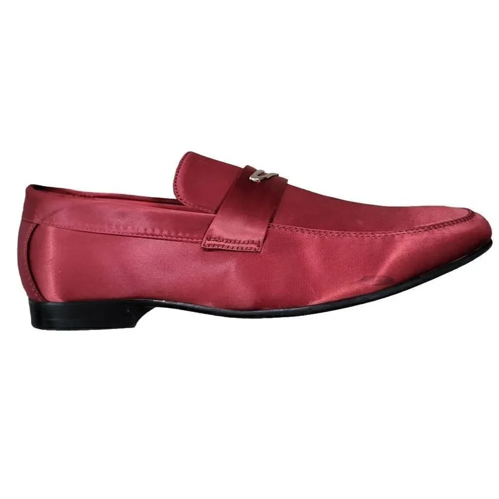 Tayno‎ COLE Wine Men's Slip On Grey Satin Loafers 8.5